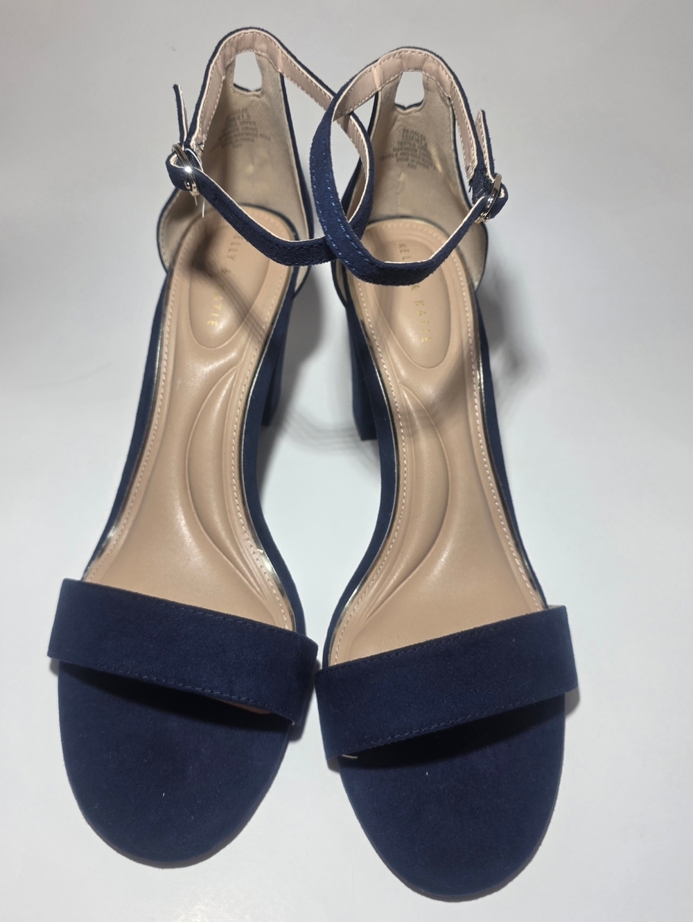 Kelly & Katie Womens Heels Size 10M Navy Blue Ankle Strap Block Heel Sandals NEW - Picture 5 of 7